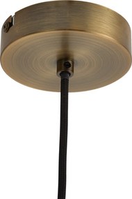 Závesná lampa Art Deco bronzová s jantárovým sklom rovná 8-svetelná - Text
