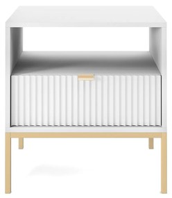 Nočný stolík Nova 54 cm biely/zlatý