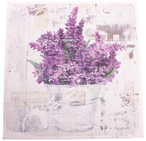 Obraz na plátne s levanduľou Vintage, 28 x 28 cm
