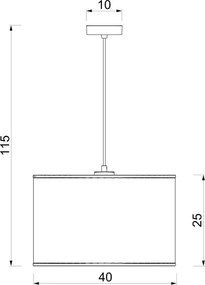 Závesný luster ARDEN na lanku 1xE27/15W/230V, priemer 40 cm, béžový