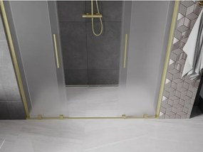 Mexen Velar L Duo, posuvné sprchové dvere do otvoru 170 cm, 8mm sklo námraza, zlatá matná, 871-170-003-32-55