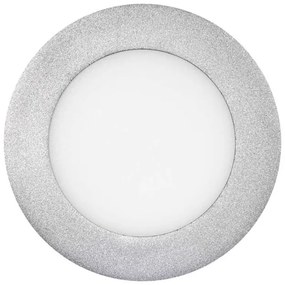 LED panel 120mm, kruhový prisadený strieborný, 6W neutr. b. 71274