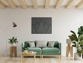 drevko Minimalistický drevený obraz Štíty hôr Rozmer obrazu: 32,5 x 40 cm, Farba dekorácie: Čierna