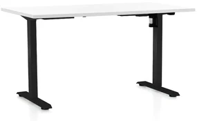 Výškovo nastaviteľný stôl OfficeTech A, 120 x 80 cm, čierna podnož, biela