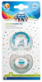 Sada symetrických cumlíkov, 6 - 18 m, Canpol Babies - Wild heart, Cupcake