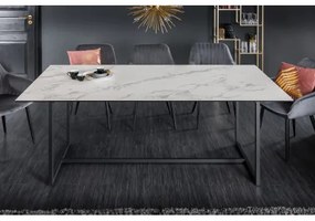 Jedálenský stôl 41088 200 x 100cm Marble Look White Ceramik  - Komfort-nábytok
