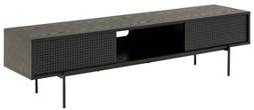 Čierny TV stolík v dekore jaseňa 180x44,5 cm Angus – Actona