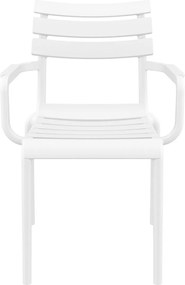 PARIS záhradná stolička s podrúčkami white