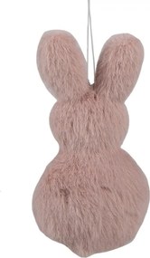 Ružový plyšový závesný veľkonočný zajačik s kvietkou Magiccal - 6*2*11 cm