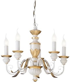 Ideal Lux - Luster na reťazi FIRENZE 5xE14/40W/230V pr. 55 cm biela/zlatá