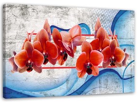 Obraz na plátně Červené květy orchidejí - 120x80 cm