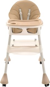 Stolička na kŕmenie KDK03 4v1 béžová + košík a kolieska ZDARMA