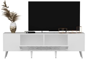 TV stolík/skrinka Tunini (biela + strieborná) . Vlastná spoľahlivá doprava až k Vám domov. 1095249
