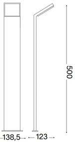 Ideal Lux - LED Vonkajšia lampa STYLE LED/8,5W/230V 4000K 50 cm CRI 90 IP54 čierna