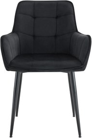 Jedálenská stolička Ferndale - zamat - čierna