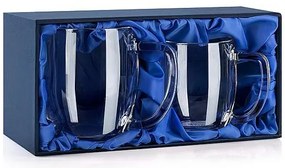 Darčeková krabička na polliter a tretinku Vienna s modrým saténom