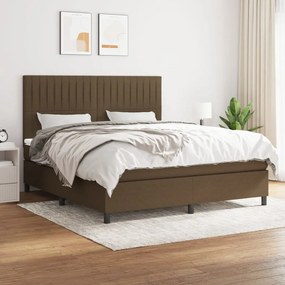 Boxspring posteľ s matracom tmavohnedá 180x200 cm látka 3141956