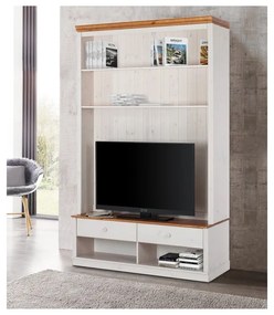 Biela TV zostava z borovicového dreva 140x223 cm Anita – Støraa