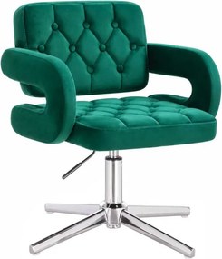 LuxuryForm DESIGN Stolička ADRIA VELUR na striebornom kríži - zelená