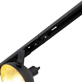 1-fázový koľajnicový systém s 3 nastaviteľnými čiernymi reflektormi - Magnax