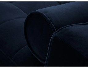 Modrá zamatová rozkladacia rohová pohovka Milo Casa Santo, pravý roh