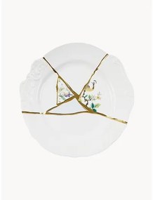 Dizajnový porcelánový plytký tanier Kintsugi