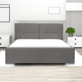 Čalúnená posteľ s úložným priestorom a matracom FELIX 160 x 200 cm Sivá