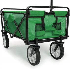 Plážový skladací vozík zelený