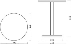 Okrúhly odkladací stolík ø 44 cm Odo – noo.ma