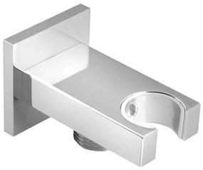 Mosadzný diel na pripojenie sprchy v lesklo striebornej farbe – Sapho