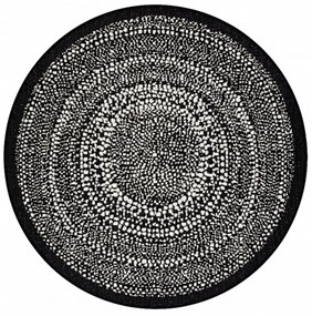 Kusový koberec Flats čierny kruh 120cm