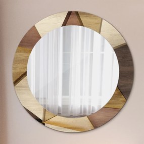 Okrúhle ozdobné zrkadlo Geometrické 3d drevo fi 60 cm
