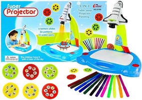 LEAN Toys Detský projektor na kreslenie raketa 36 obrázkov kreatívna sada