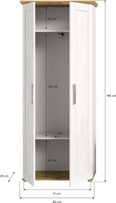 Predsieňová zostava Verona (5-dielna), sibírsky smrekovec/dub artisan