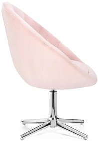 LuxuryForm DESIGN Kreslo VERA VELUR na striebornom kríži - svetlo ružové