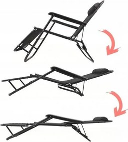 CH Záhradné skladacie relaxačné kreslo Nois - sivá