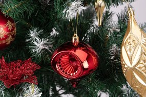 Sada vianočných závesných dekorácií MARIEN zlatá / červená (70 ks)