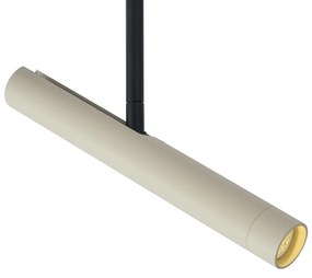 Modern railsysteem zwart met 6 spots beige 1-fase - Slimline Avery