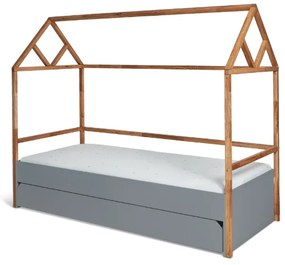 PROXIMA.store - Štýlová detská posteľ LOTTA so šuflíkom - sivá - 90x200