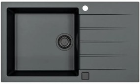 ALVEUS SETA23232 - Kuchynský drez CADIT+drezová batéria MINTAS 34cm granit/čierna