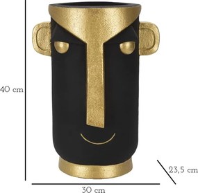 Váza Kmeňová 40 cm čierna/zlatá