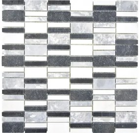 Mozaika z prírodného kameňa XNM BC449 30x30 cm čierna/biela/sivá