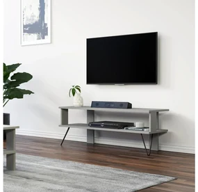 TV stolík/skrinka Dual (sivá). Akcia -20%. Vlastná spoľahlivá doprava až k Vám domov. 1107982