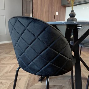 Jedálenská stolička FARGO zamatová, čierna