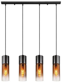 Globo 21000-4HG - Luster na lanku ANNIKA 4xE27/25W/230V čierna/medená