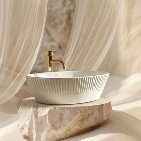 Rea Astoria, umývadlo na dosku 409x340x150 mm, biela lesklá, REA-U0641