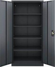Kovová kancelárska a dielenská skriňa antracitová JAN D600 900 x 1850 x 600 mm
