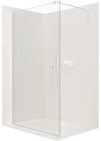 CERANO - Sprchová zástena Walk-in Onyx Ľ/P - guľatá vzpera - biela matná, transparentné sklo - 100x200 cm, CER-CER-482968