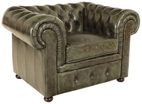 furniture-nabytek.cz - Pohovka jednomiestna Chesterfield Comfort z pravej hovädzej kože Green