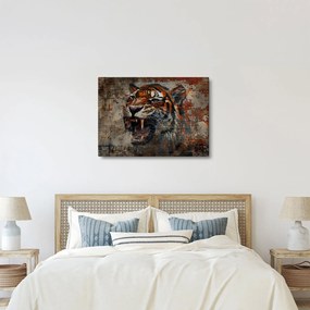 Obraz - Tiger z tehál (70x50 cm)
